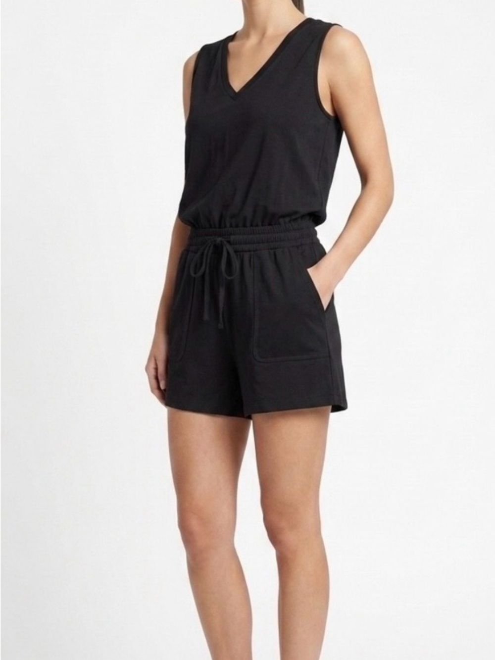 Calvin Klein Black Romper Drawstring Waist 8